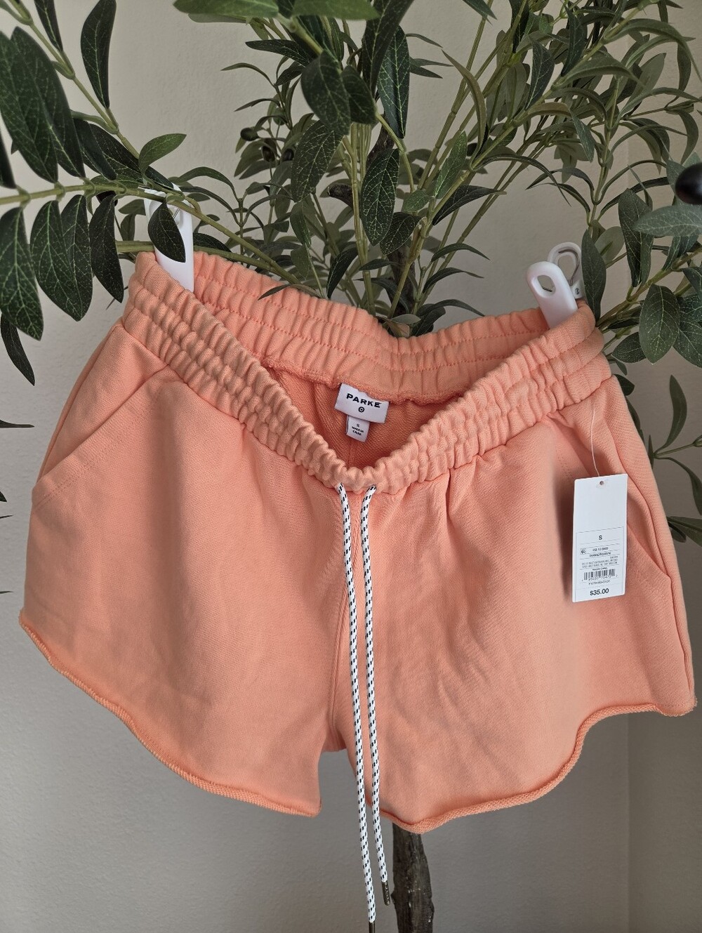 Parke Peach Drawstring Athletic Shorts